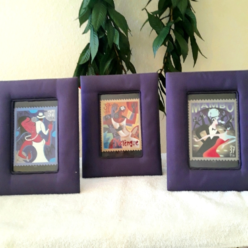 3/$12 Framed Dance Stamps Artwork